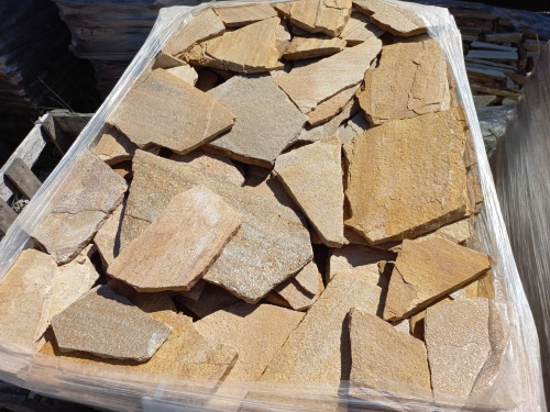 Плитняк златолит жёлтый золотистый для отмостки купить в Пензенской области